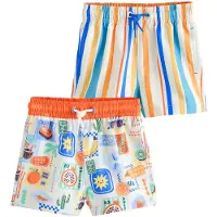 Next Bermudas azul / verde pastel / naranja claro / blanco natural