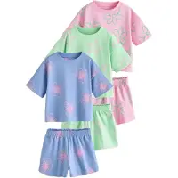 Next Pijama azul paloma / verde claro / rosa claro