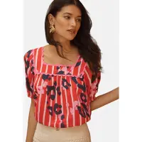 Love & roses Blusa azul oscuro / rosa / rojo / blanco