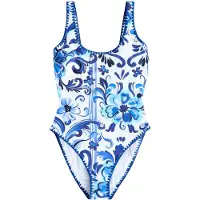 Next Traje de baño azul / azul noche / azul claro / blanco