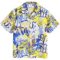 Next Camisa azul / amarillo / blanco