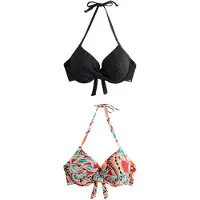 Next Top de bikini azul cian / capuchino / rojo / negro