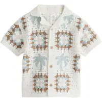 Next Cárdigan beige / azul claro / marrón / blanco