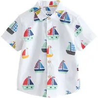 Next Camisa azul oscuro / verde pastel / rojo / blanco