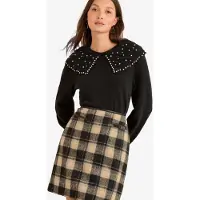 Love & roses Falda beige / azul claro / negro