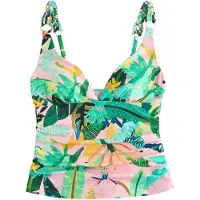 Next Top de tankini verde / coral / rosa