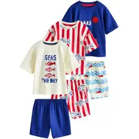Next Pijama azul oscuro / azul oscuro / rojo / blanco