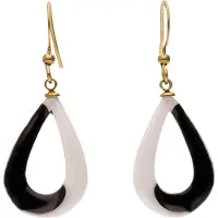 Usha WHITE LABEL Pendientes oro / negro / blanco