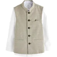 Next Chaleco beige moteado / blanco
