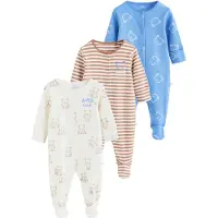 Next Pijama ecru / azul / marrón