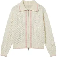 Pegador Cárdigan rosa / blanco