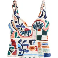 Next Top de tankini azul / verde / naranja / blanco