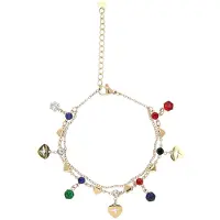 Mymo Pulsera marino / oro / esmeralda / rojo oscuro