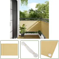 The Living Store Protector para balcones "", color arena, 75 x 600 cm, 100% poliéster Oxford
