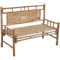 vidaXL Banco de jardín con cojín, 120 cm, bambú - Banco de jardín - Bancos de jardín - Banco para terraza - Bancos para terraza