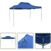 The Living Store Tienda plegable "Profi-Partyzelt" de la marca "", de acero, color azul, dimensiones 3x4 metros