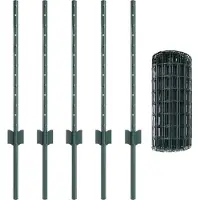 vidaXL Valla Euro de con postes, 10 x 0,6 m, acero con revestimiento de PVC, color verde