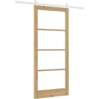 vidaXL Puerta corredera ORKDAL, color natural, 93 x 211 cm, madera maciza de pino y cristal