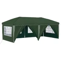 vidaXL Tienda de campaña para fiestas plegable, 575 x 288 x 245 cm, color verde