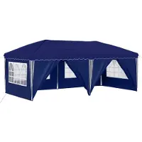 vidaXL Tienda de campaña para fiestas plegable, 575 x 288 x 245 cm, color azul