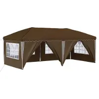 vidaXL Tienda de campaña para fiestas plegable, 575 x 288 x 245 cm, color beige