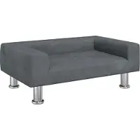 Syfax Cama para perros de terciopelo gris oscuro 70x45x26,5 cm