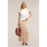 Motivi Long Lace Skirt Powder Pink Talla: 38 | Faldas Midi Outlet | Mujer | Rosa