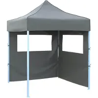 vidaXL Tienda de campaña para fiestas, 200 x 200 x 315 cm, color gris antracita, fabricada en tela Oxford