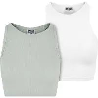 Urban Classics Top verde claro / blanco