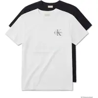 Calvin Klein Ss 30s Classic Micro Tee Bright White/oatmeal Talla: L | Camisetas Básicas Outlet | Hombre | Blanco