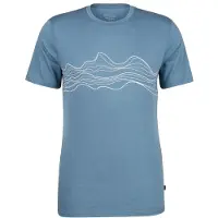 Stoic - Merino155 LaholmSt. Print T-Shirt Lines - Camiseta de merino size L, azul
