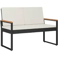 vidaXL Banco de exterior para 2 personas, 107 x 61 x 80 cm, ratán sintético, rectangular