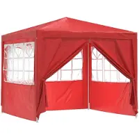 vidaXL : Tienda de fiestas, 250 x 250 x 240 cm, color rojo, fabricada en polietileno y acero