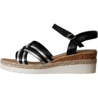 The Divine Factory Sandalias 'Sandalen mit Keilabsatz und Riemchen' negro
