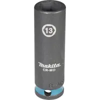 Makita Llave de impacto de 3/8 de pulgada, modelo E-16302, color , con cabeza de 4 puntas y diámetro exterior de 13 mm