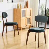 STILVORA Silla con cojín en el asiento y diseño cómodo, silla de cocina con tela de lino y forma moderna, juego de sillas con estructura de metal y construcción robusta, 2 juegos, color