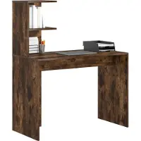 vidaXL Escritorio, color roble ahumado, 102 x 50 x 124 cm, material de madera