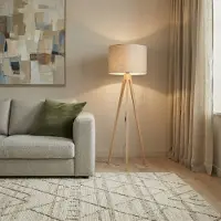 TK Lighting Lámpara de pie Grand, beige/pino, altura 145 cm, E27
