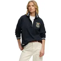 Superdry para mujer. W6012211A Sudadera Crest Rugby marino (S), Casual, Algodón, Manga larga, outlet 2026.
