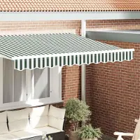 Prolenta Maison Exclusive: Volante de repuesto para toldo, con diseño a rayas verdes y blancas, para toldos de 2,5 metros