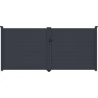 G21 Puerta doble Tor Orlando, 350x158 cm, color antracita