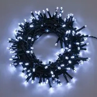 Presepe Cadena de luces LED "Xmas King" de 20 metros con 500 LEDs, 31 V, para uso en exteriores, con 8 programas, luz blanca fría