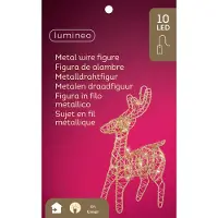 Lumineo Figura decorativa LED "Rentier", 12x21 cm, metal, con temporizador, funciona con pilas, color dorado