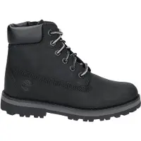 Timberland unisex para niños. TB0A27A20011 Botas de piel con cordones Courma negro (31), Plano, Casual, moda infantil, outlet 202
