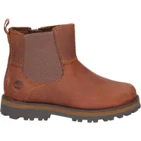 Timberland unisex para niños. TB0A28PC3581 Botas de piel Chelsea Courma marrón (29), Plano, Cremallera, Velcro, Casual, moda infantil, Timbe