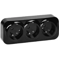 ORNO Toma Triple N/t Todo 2p+z Ip20 Negro