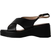 Super Mode Sandalias 'Sandalen mit Keilabsatz und Riemchen von R and BE' negro
