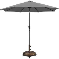 OEM Juego de sombrilla con base de 24,7 kg, diámetro de 50,6 cm, manivela y apta para balcones