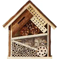 Generisch Hotel para insectos hecho de madera de roble, de aproximadamente 30 x 28 x 95 cm, color marrón