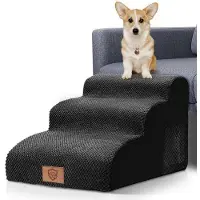 OEM Asistente portátil de tres escalones para ayudar a perros pequeños a subir escaleras, con una altura de 40 cm, antideslizante y con funda lavable